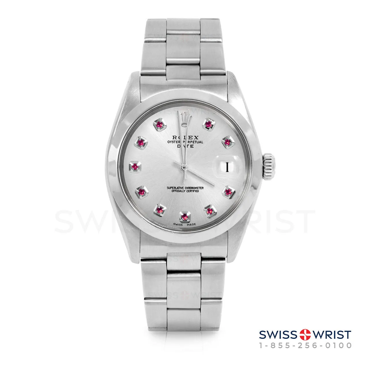 Rolex Date 34mm | 1500-SS-SLV-RBY-AM-SMT-OYS