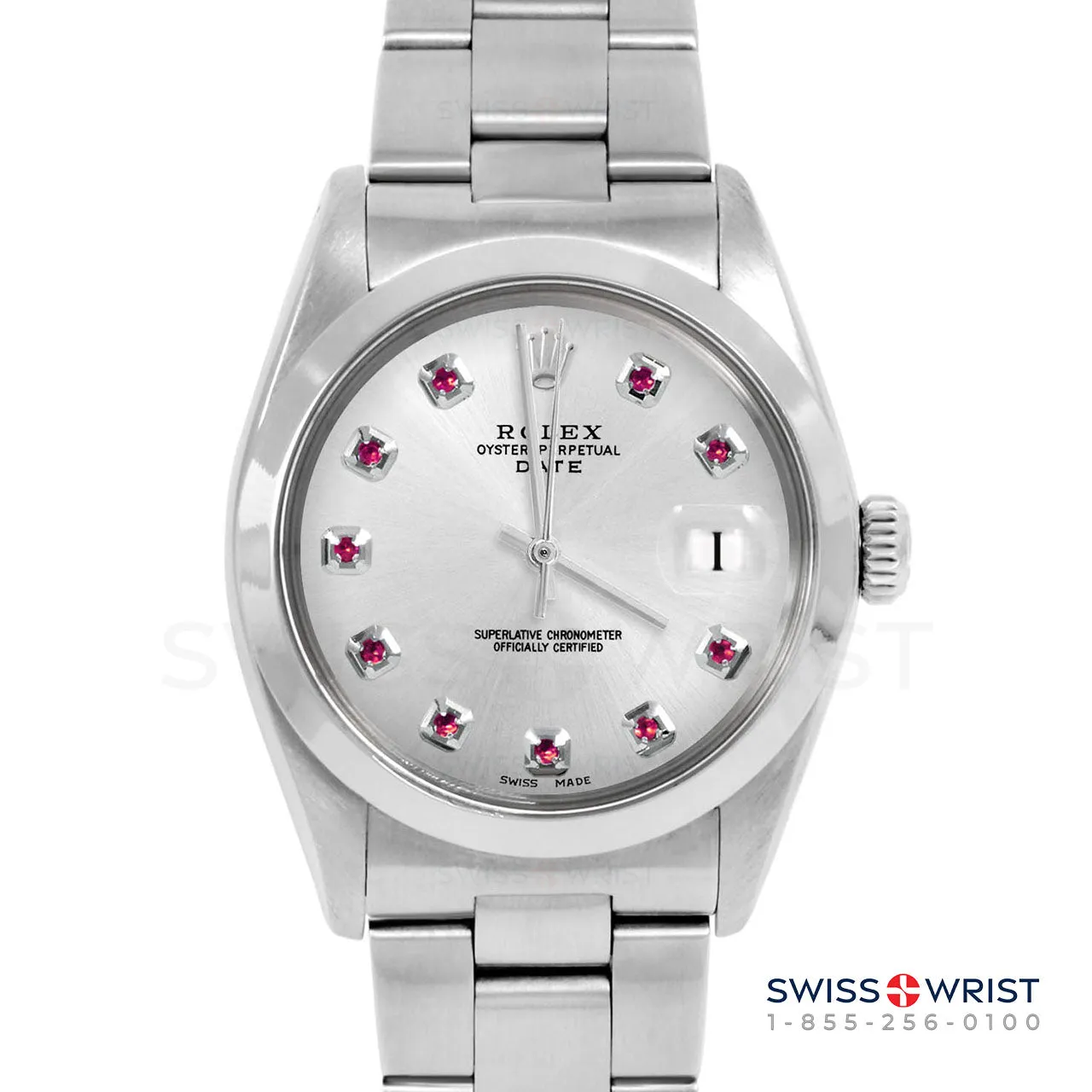 Rolex Date 34mm | 1500-SS-SLV-RBY-AM-SMT-OYS