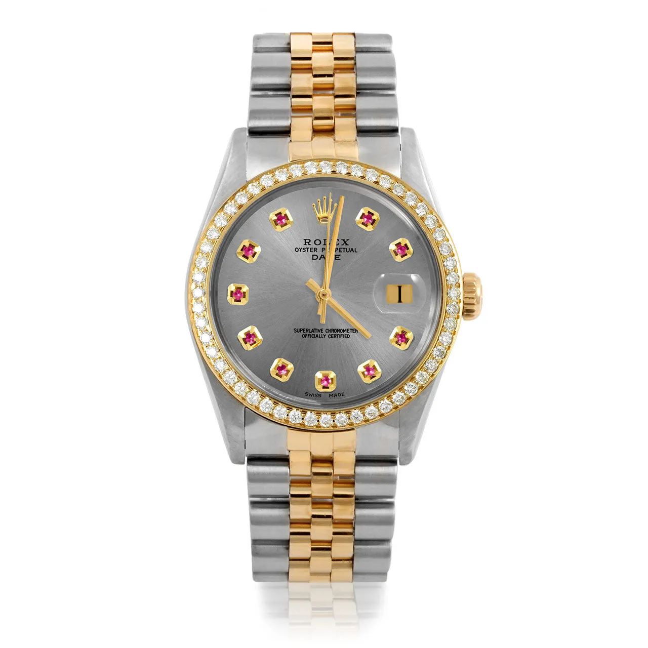 Rolex Date 34mm | 1500-TT-SLT-RBY-AM-BDS-JBL