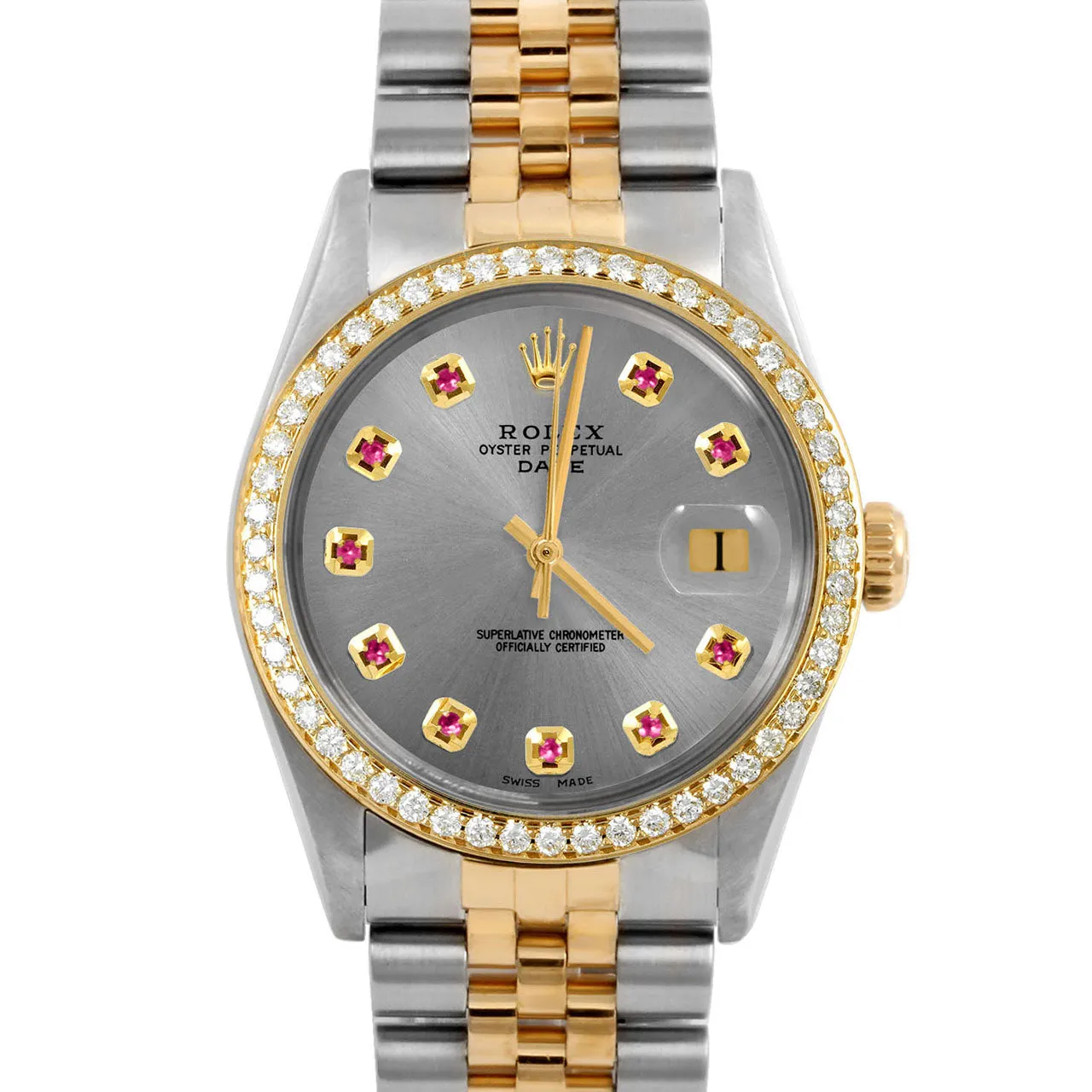 Rolex Date 34mm | 1500-TT-SLT-RBY-AM-BDS-JBL