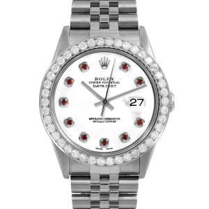 Rolex Datejust 36mm | 16234-WHT-RBY-AM-25CT-JBL