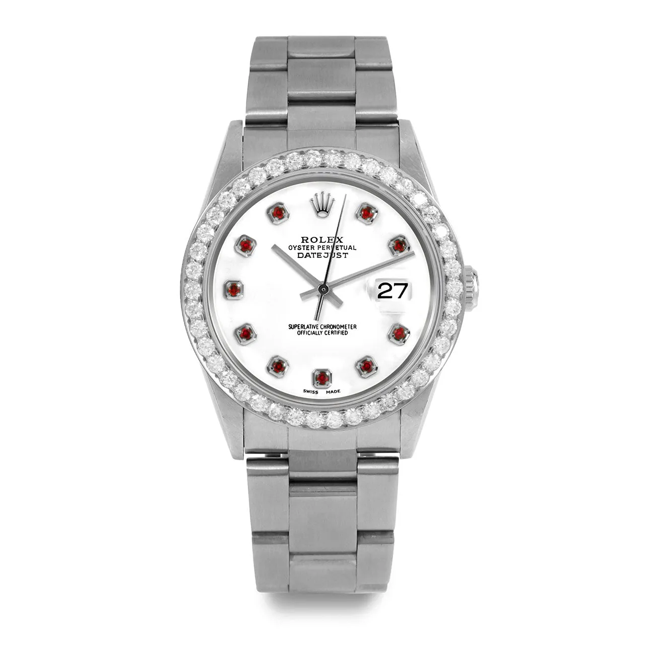 Rolex Datejust 36mm | 16234-WHT-RBY-AM-25CT-OYS