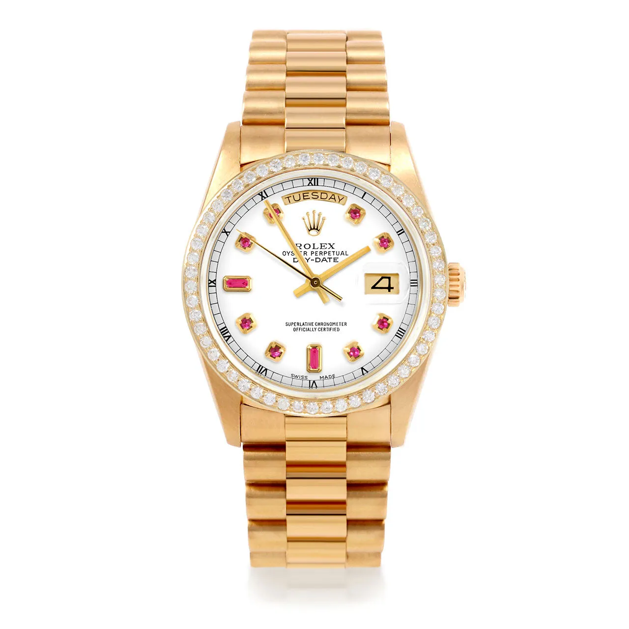 Rolex Day-Date 36mm | 18038-WHT-RBY-AM-BDS-PRS