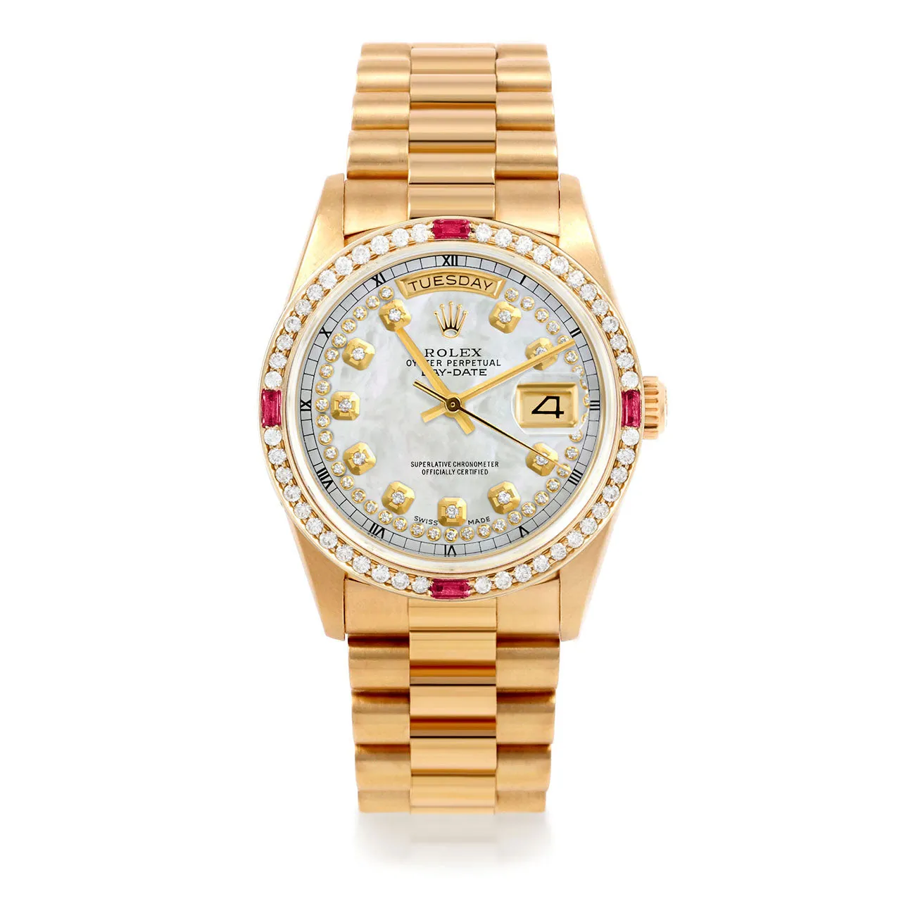 Rolex Day-Date 36mm | 18038-WMOP-STRD-4RBY-PRS