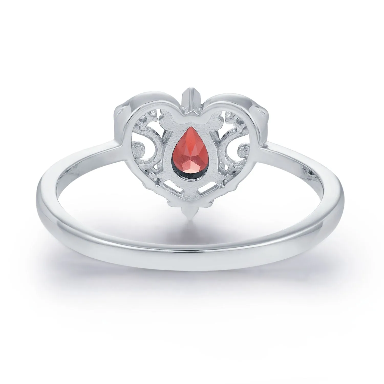 Rosy Heart Mozambique Garnet Ring