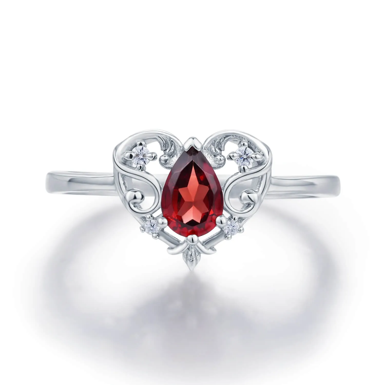 Rosy Heart Mozambique Garnet Ring