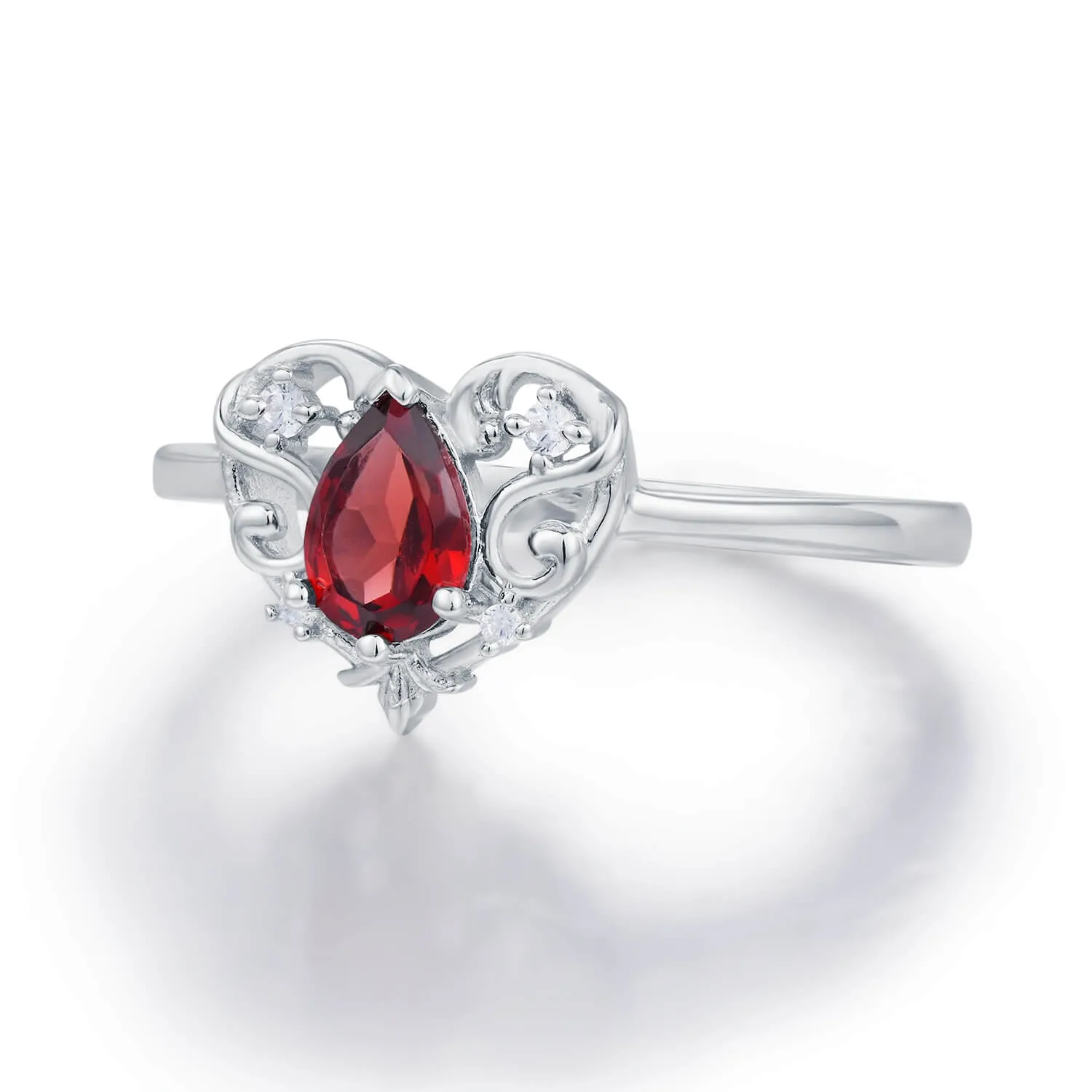 Rosy Heart Mozambique Garnet Ring