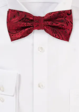 Ruby Red Proper Paisley Bowtie