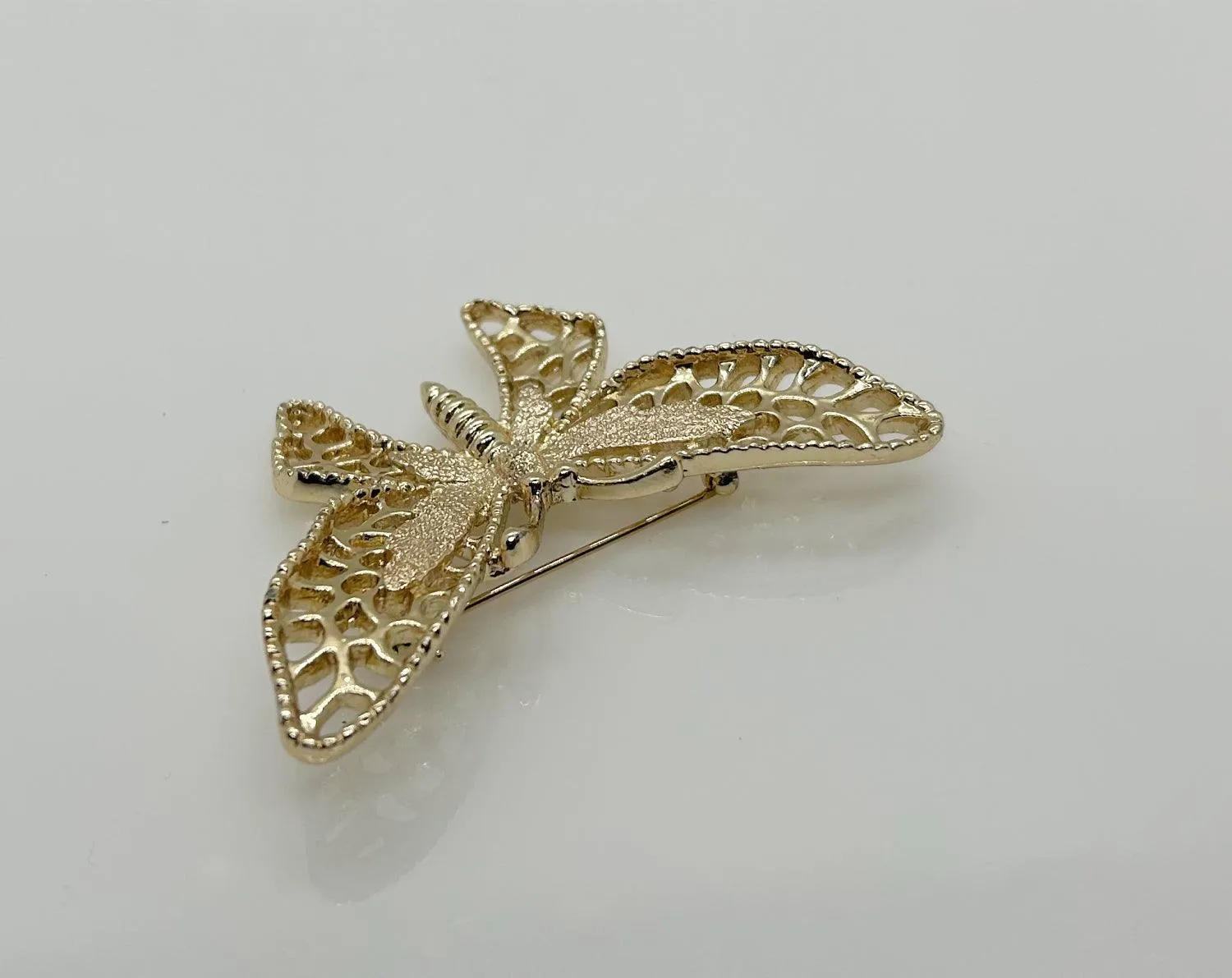 Sarah Coventry Gold Tone Madame Butterfly Brooch (1971)