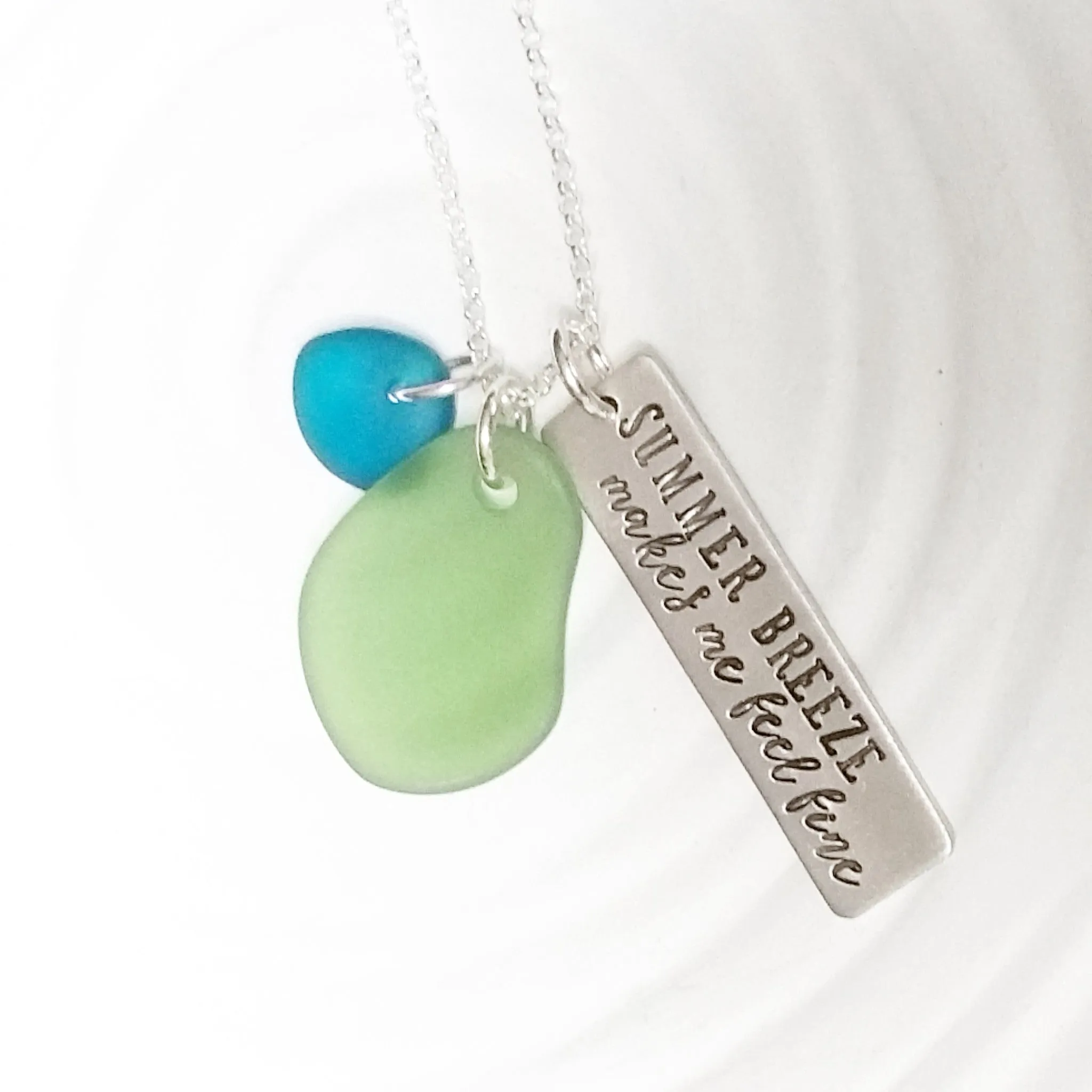 Sea Glass Tag Necklace | Summer Breeze