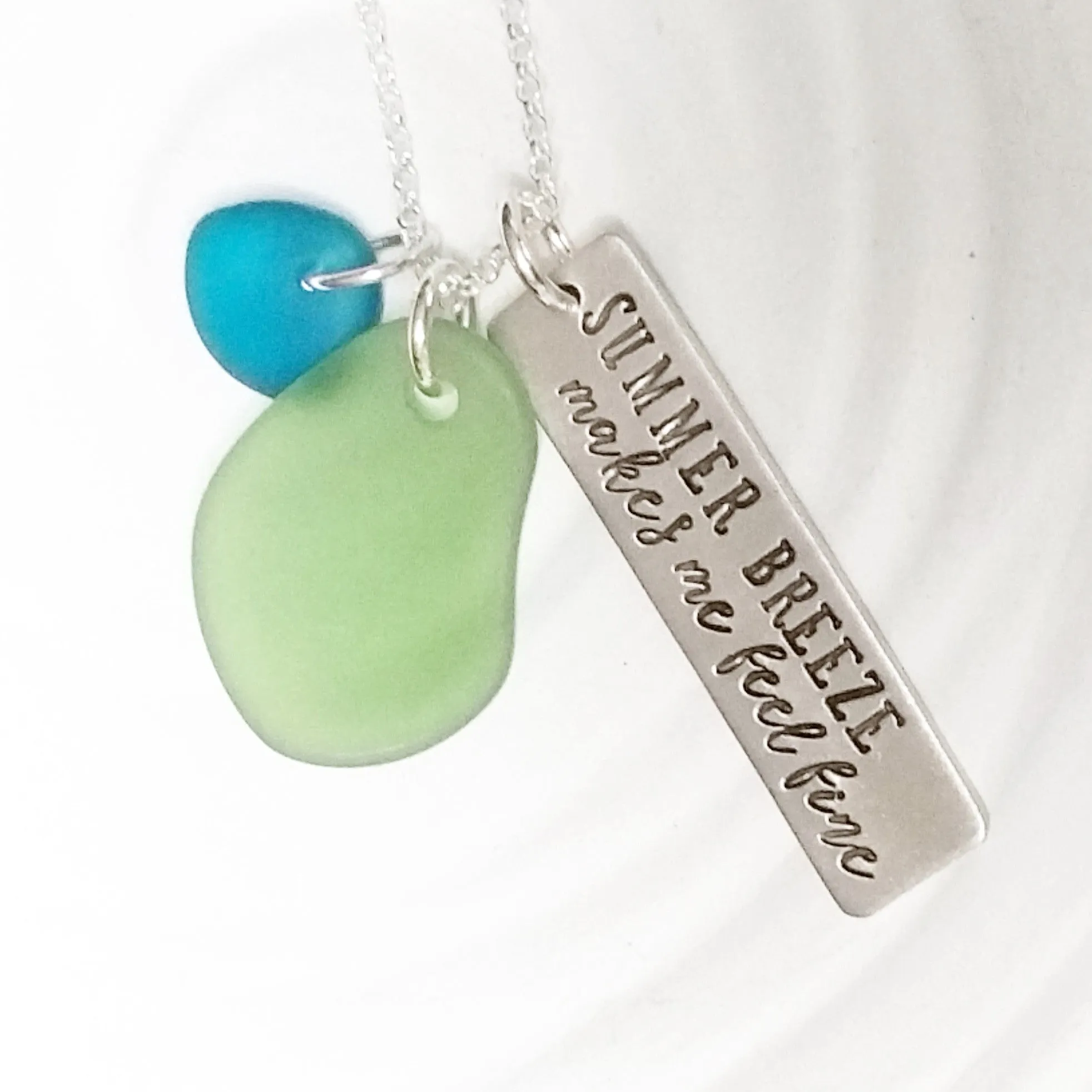 Sea Glass Tag Necklace | Summer Breeze