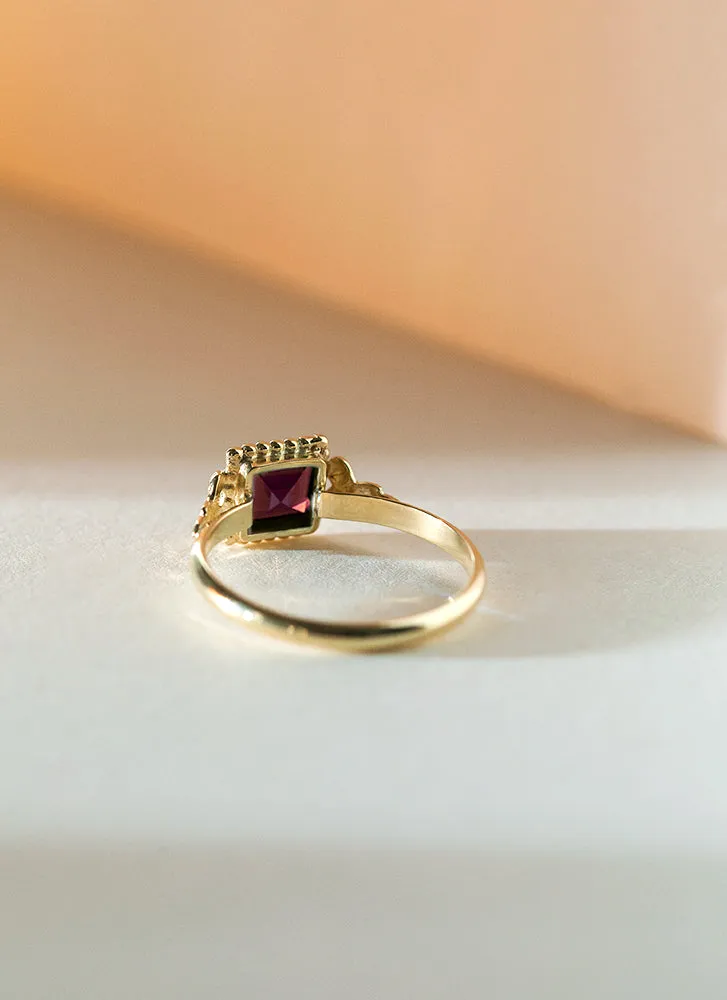 Senda rhodolite 14k gold ring