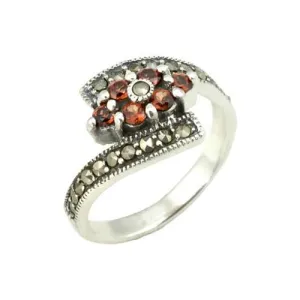 Silver and Garnet Gemstone Ring