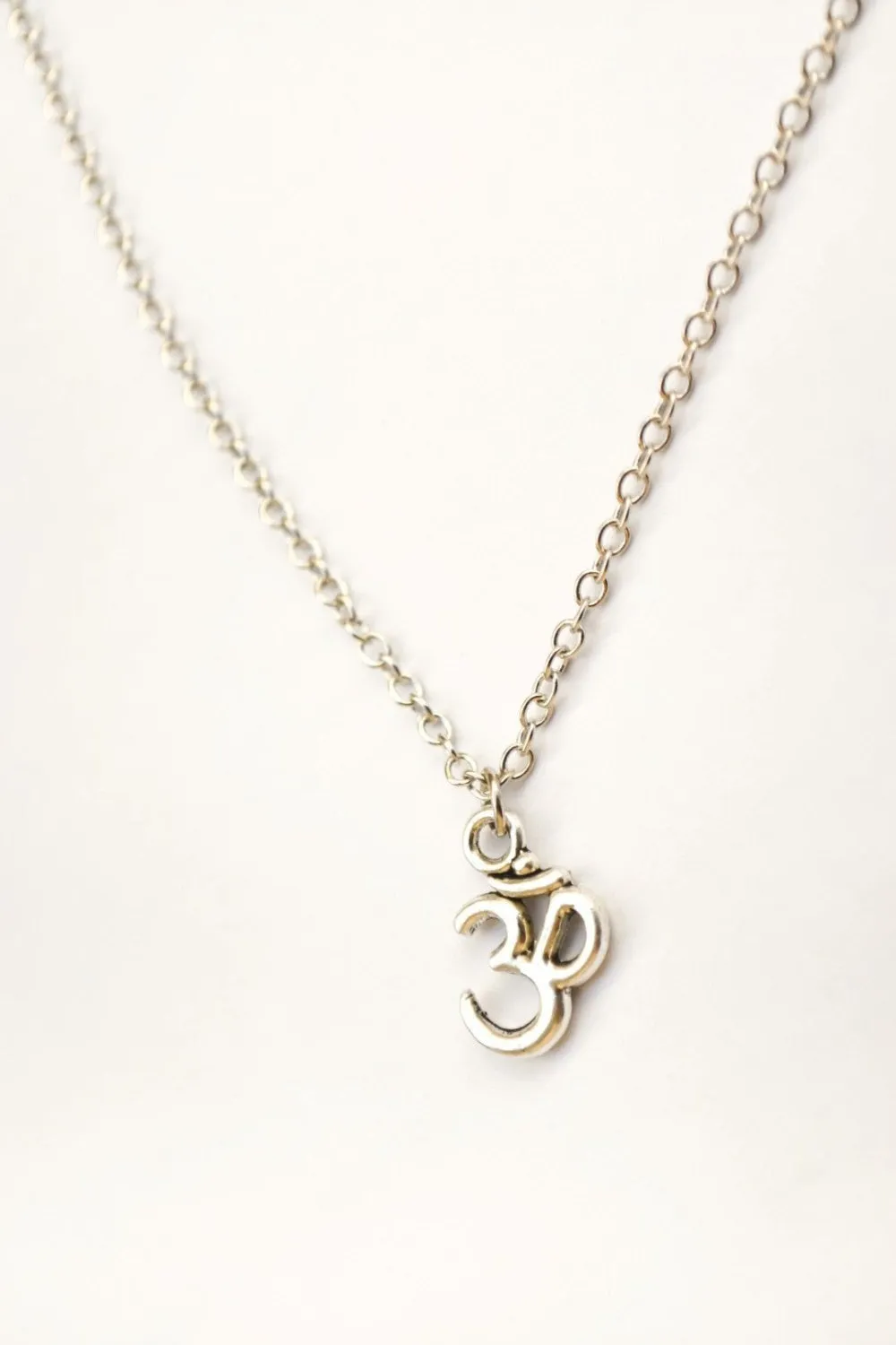 Silver chain Om necklace for men