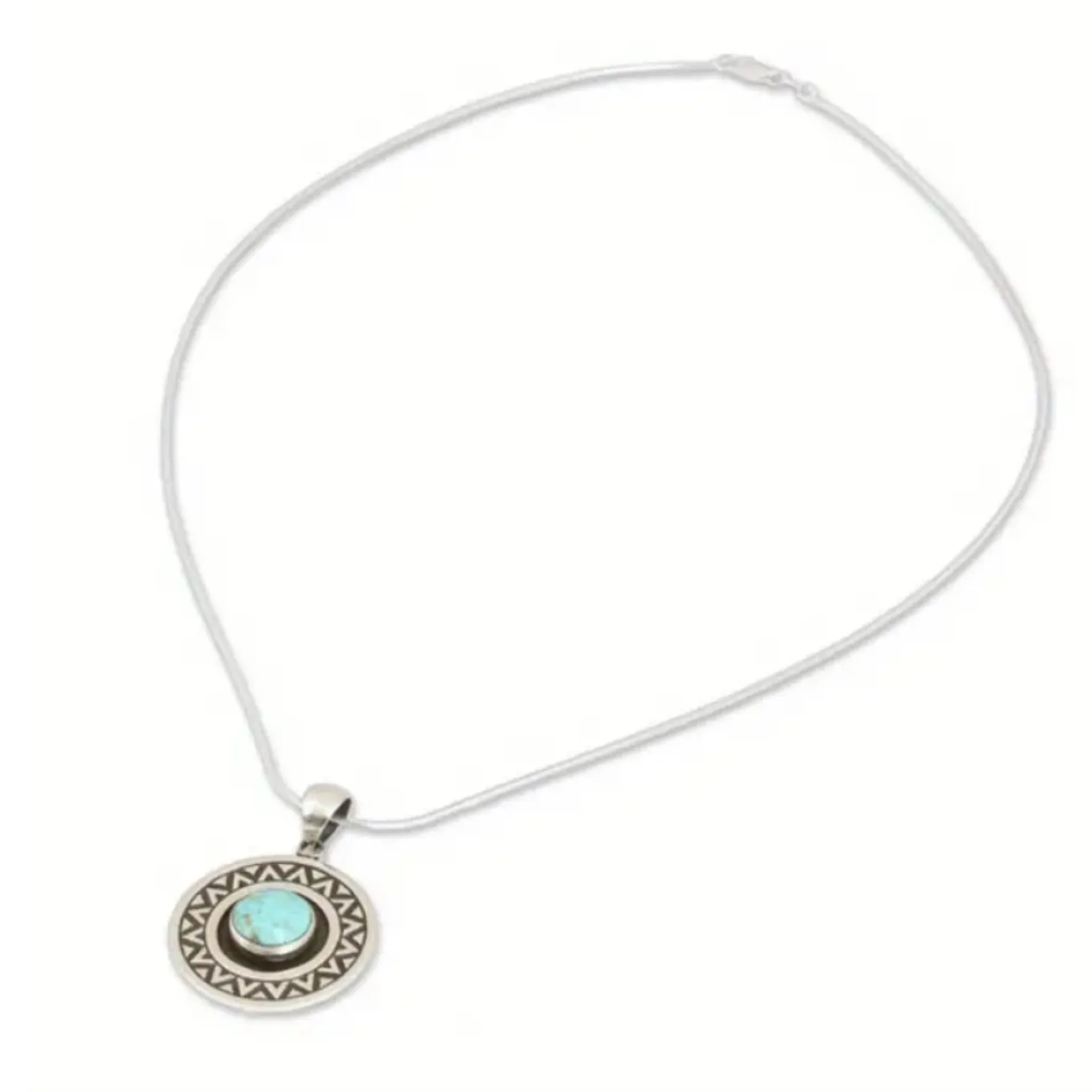 Silver Turquoise Pendant Necklace