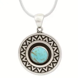 Silver Turquoise Pendant Necklace