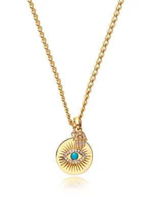 Skyfall Evil Eye and Hamsa Hand Necklace