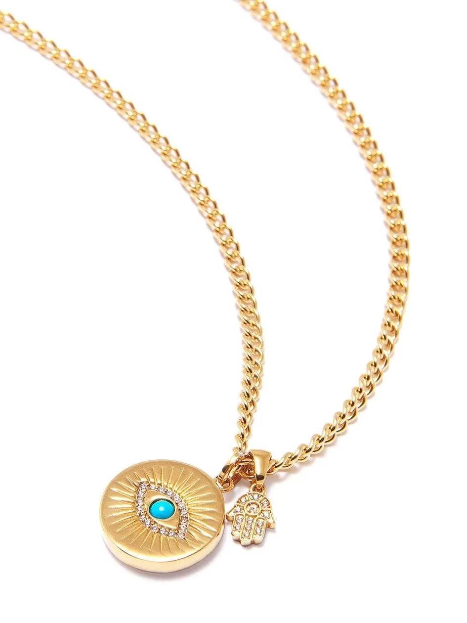 Skyfall Evil Eye and Hamsa Hand Necklace