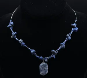 Sodalite Chip Bead Necklace - 16"