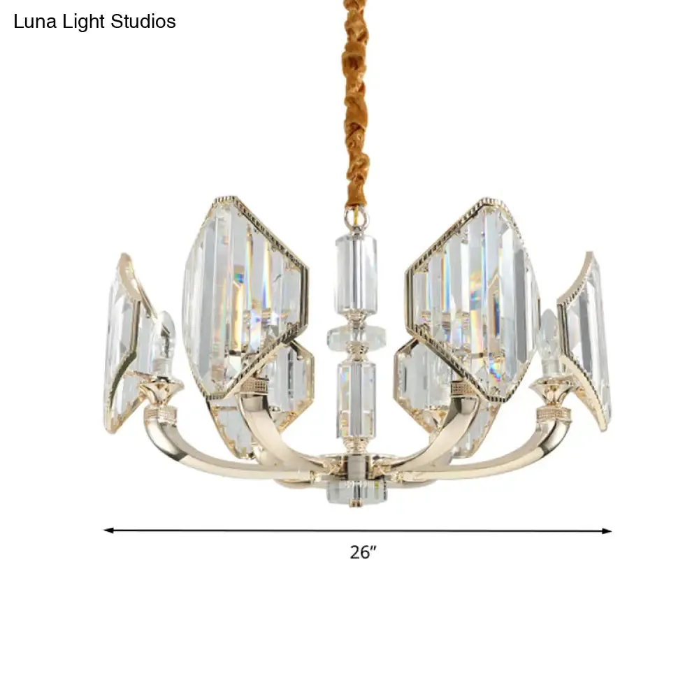 Sputnik Crystal Chandelier Light: Elegant 6-Head Gold Pendant Ceiling Fixture