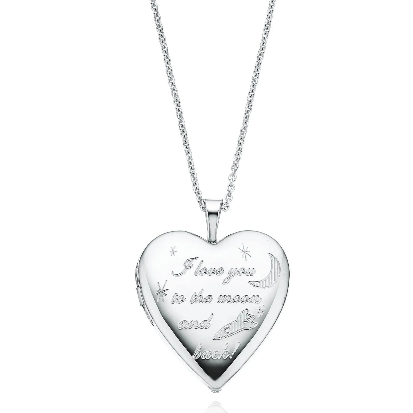 Sterling Silver 20mm Fairy-tale Heart Locket Pendant