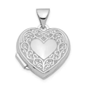 Sterling Silver Filigree Heart Locket