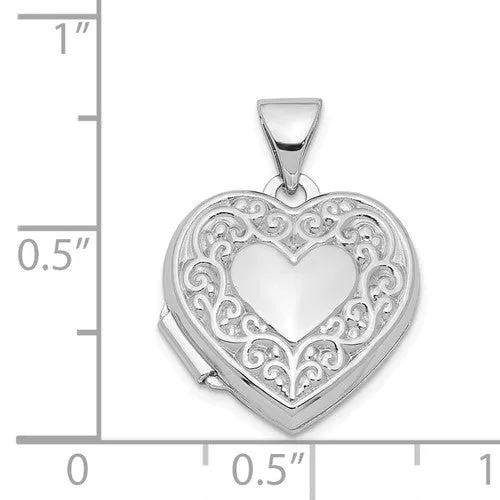 Sterling Silver Filigree Heart Locket