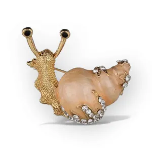 Stylish Enamel Snail Brooch