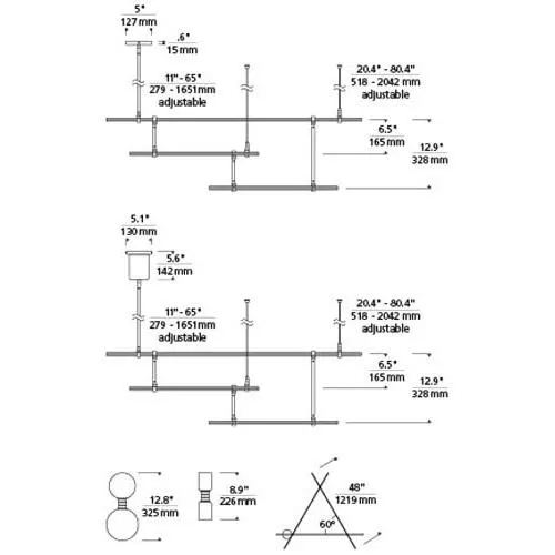 Tech Lighting 700MDCH Modernrail Chandelier 2