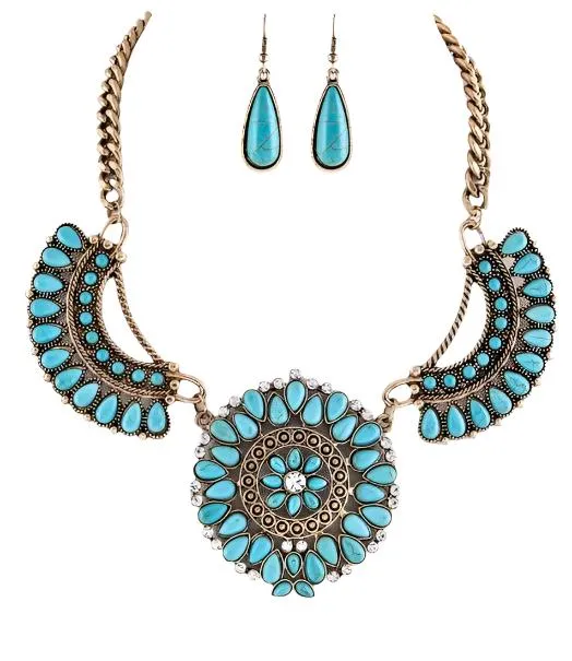 TEEK - Turquoise Statement Necklace Set