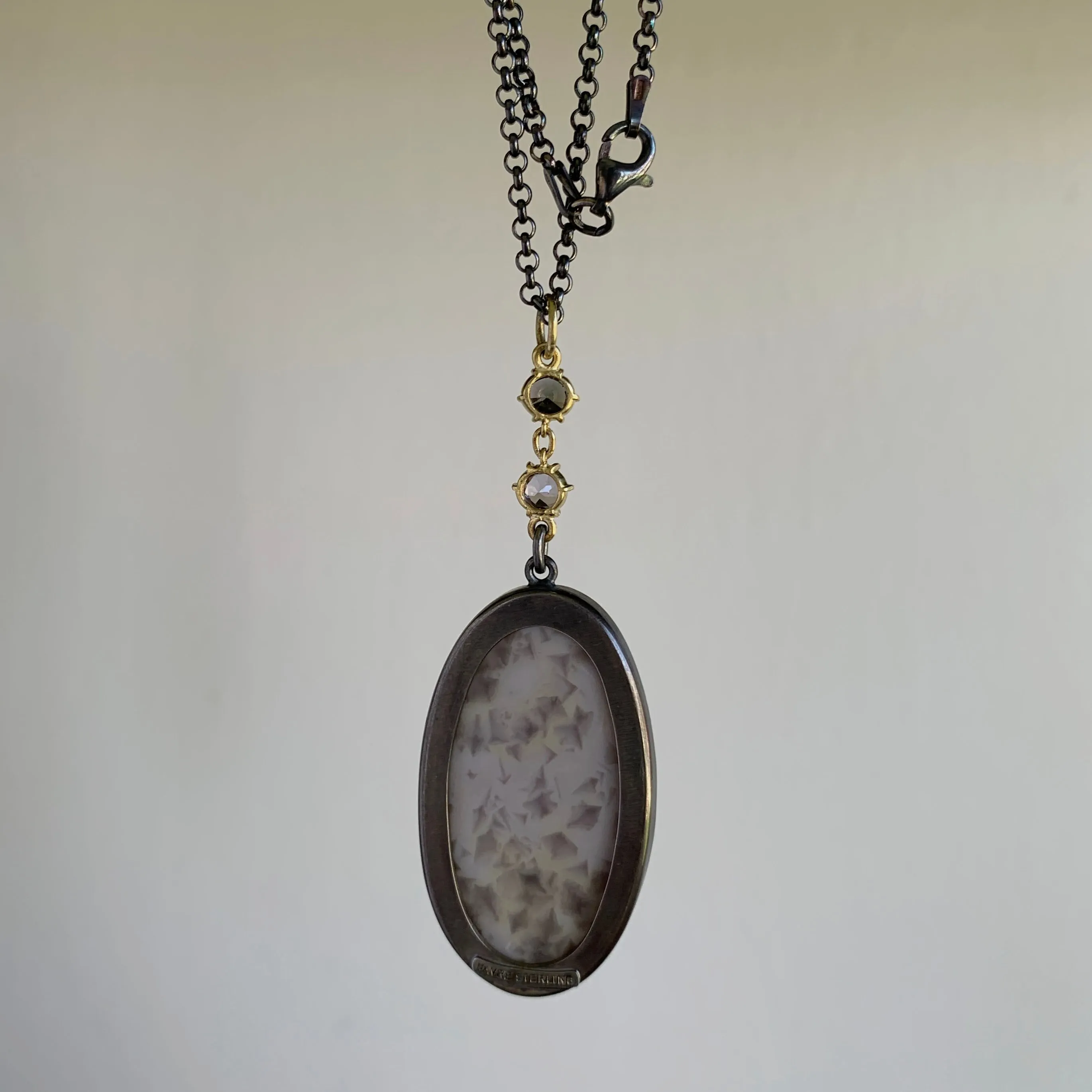 Terra Pendant with Smoky Lavender Drusy and Umba Sapphire