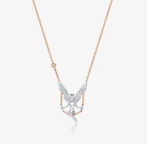 THIALH - DATURA • ASTRA - 18K White and Rose Gold Pink Sapphire and Diamond Necklace