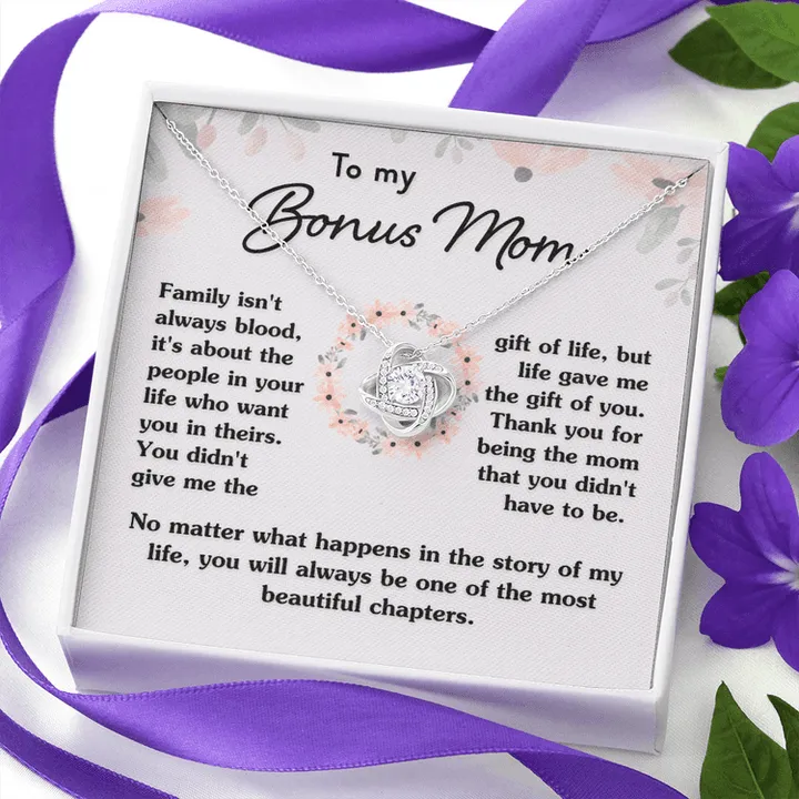 To My Bonus Mom Necklace Gift - Thank you for being the mom that you didn't have to be, Mother's Day Gift