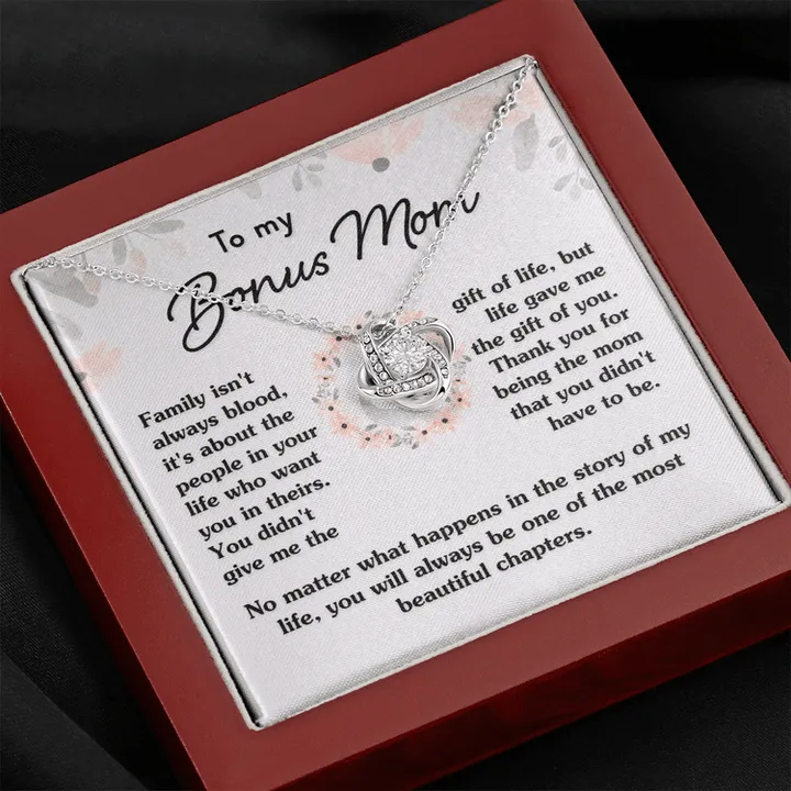 To My Bonus Mom Necklace Gift - Thank you for being the mom that you didn't have to be, Mother's Day Gift