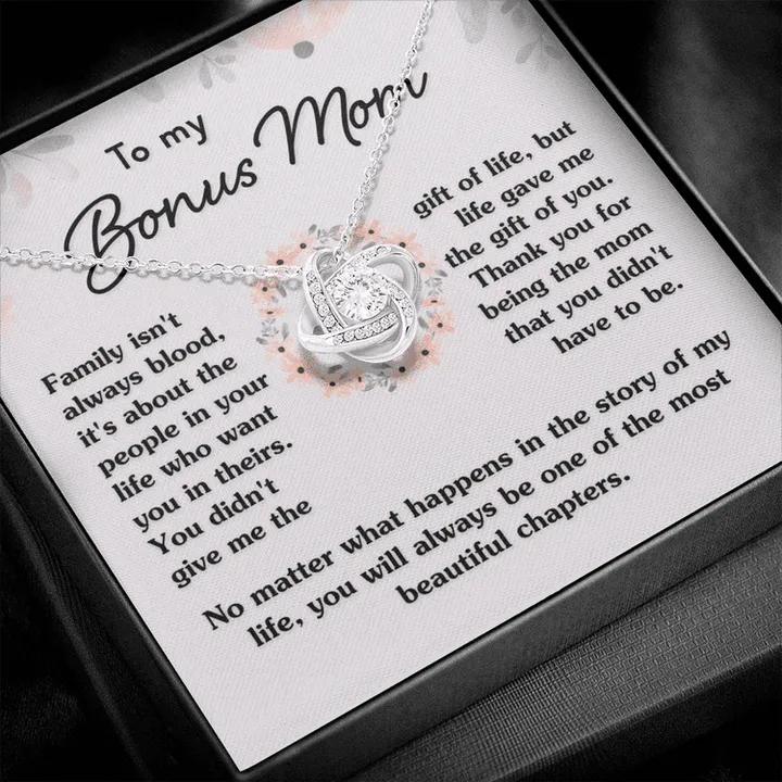 To My Bonus Mom Necklace Gift - Thank you for being the mom that you didn't have to be, Mother's Day Gift