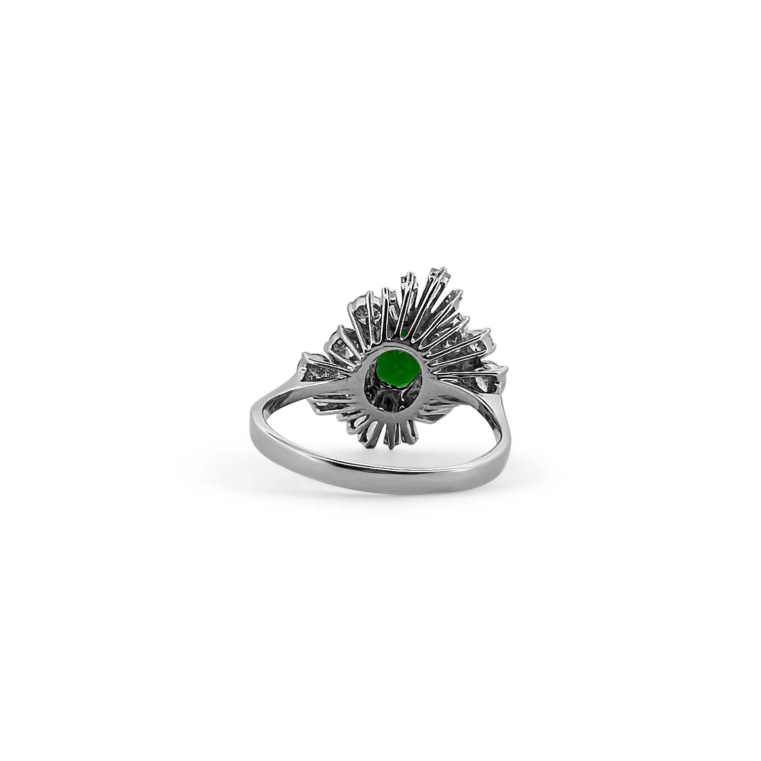 Tsavorite Garnet and Diamond Cocktail Ring in 18k White Gold