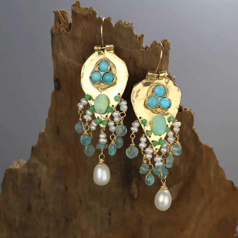 Turquoise Gold Filled Sherazade Earrings