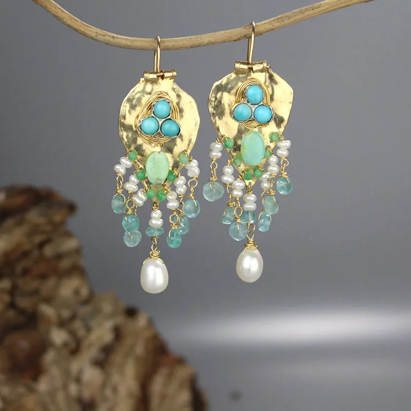 Turquoise Gold Filled Sherazade Earrings