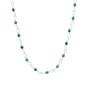 Turquoise Sterling Silver Curb Chain Necklace