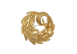 Vintage BSK Modernistic Gold Tone Swirl Brooch