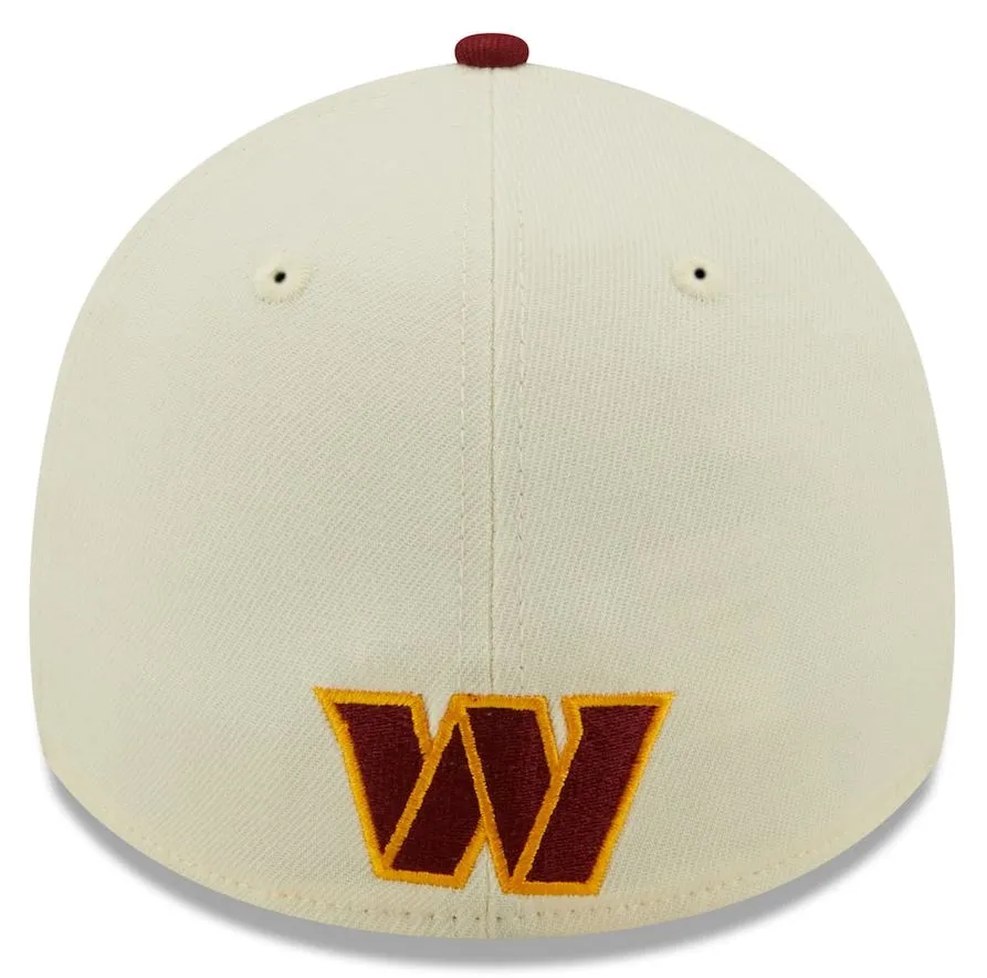 Washington Commanders 2022 Sideline 39THIRTY 2 Tone Flex Hat  Cream/Burgundy