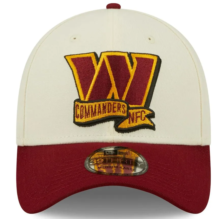 Washington Commanders 2022 Sideline 39THIRTY 2 Tone Flex Hat  Cream/Burgundy