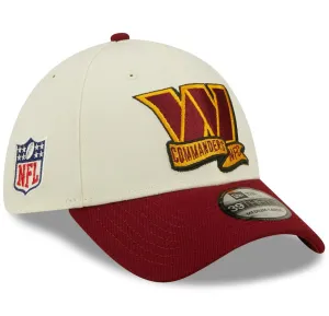 Washington Commanders 2022 Sideline 39THIRTY 2 Tone Flex Hat  Cream/Burgundy