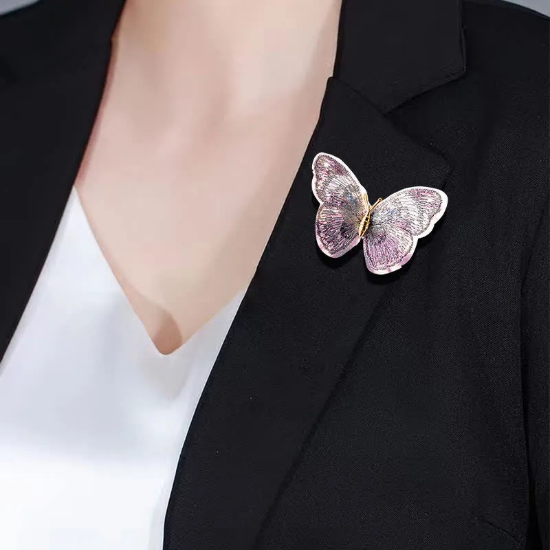 Women's Dreamy Embroidery Butterfly Brooch