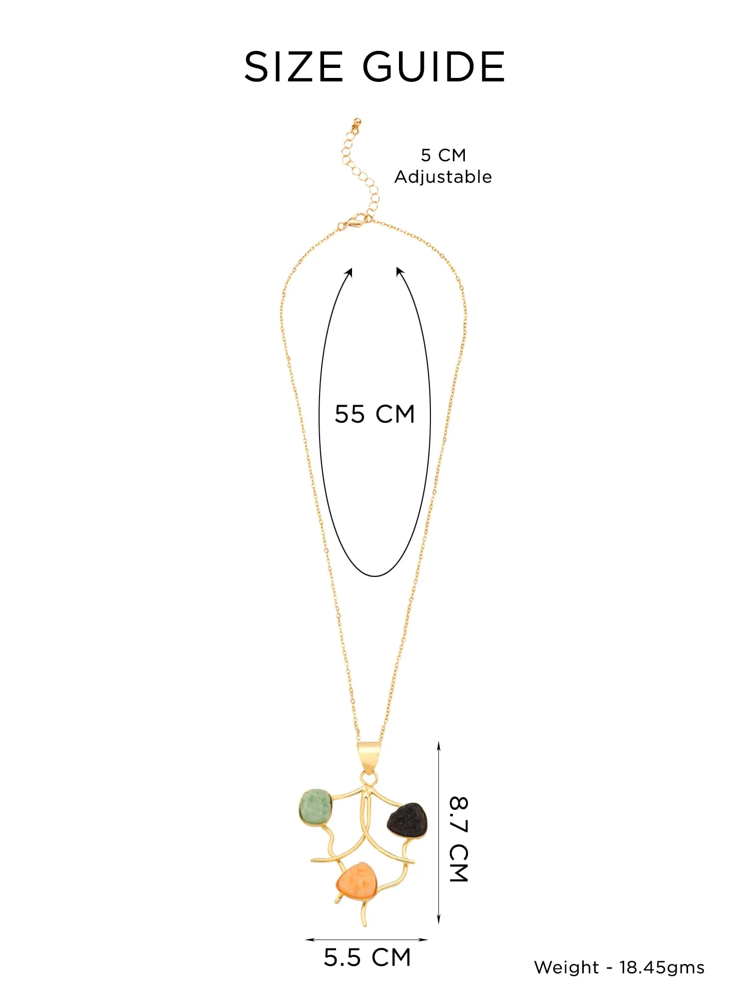 Yellow Chimes Pendant Necklace For Women | Fashion Golden Charm Pendant | Gold Plated Long Chain Necklace For Girls | Studded Multicolor Stone Necklace | Birthday Anniversary Gift for Women Wife